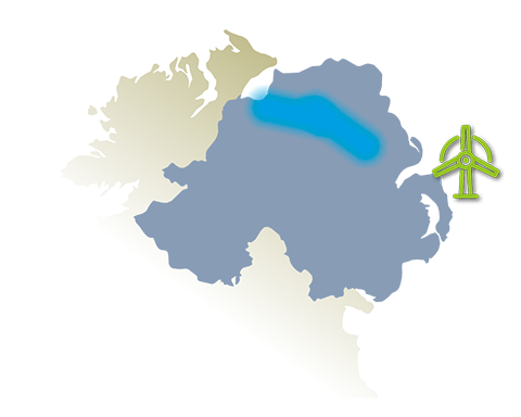 Map of Northern Ireland - Approach 1 diagrammed